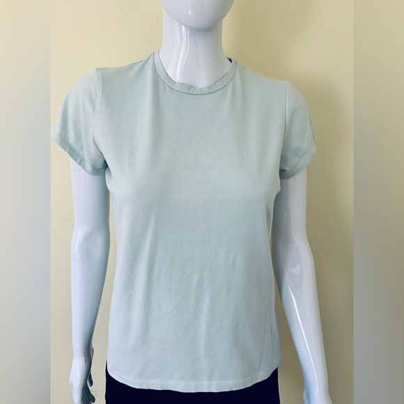 Jones New York Luxe cotton tops lot of 2 light blue & navy blue crew neck US S-M - Picture 8 of 14